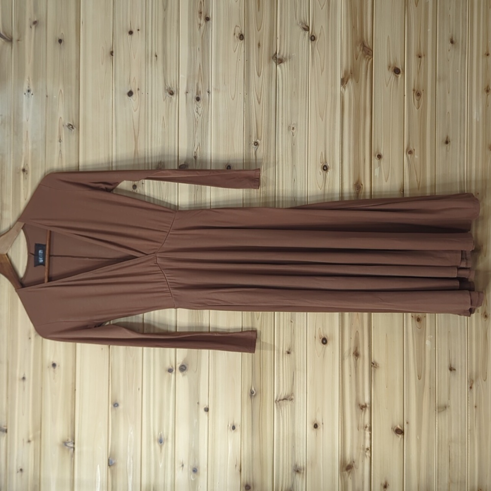 Reformation Long Sleeve Dress in Brown